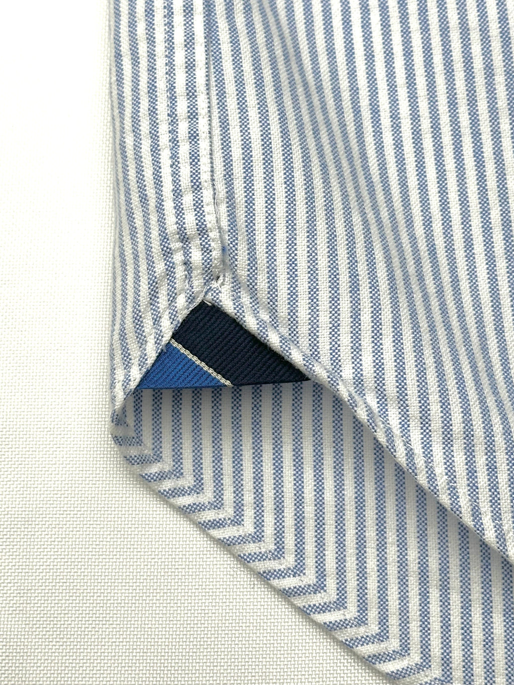 Vintage Ralph Lauren Rugby Men’s XXL Blue Striped Oxford Shirt Contrast Collar