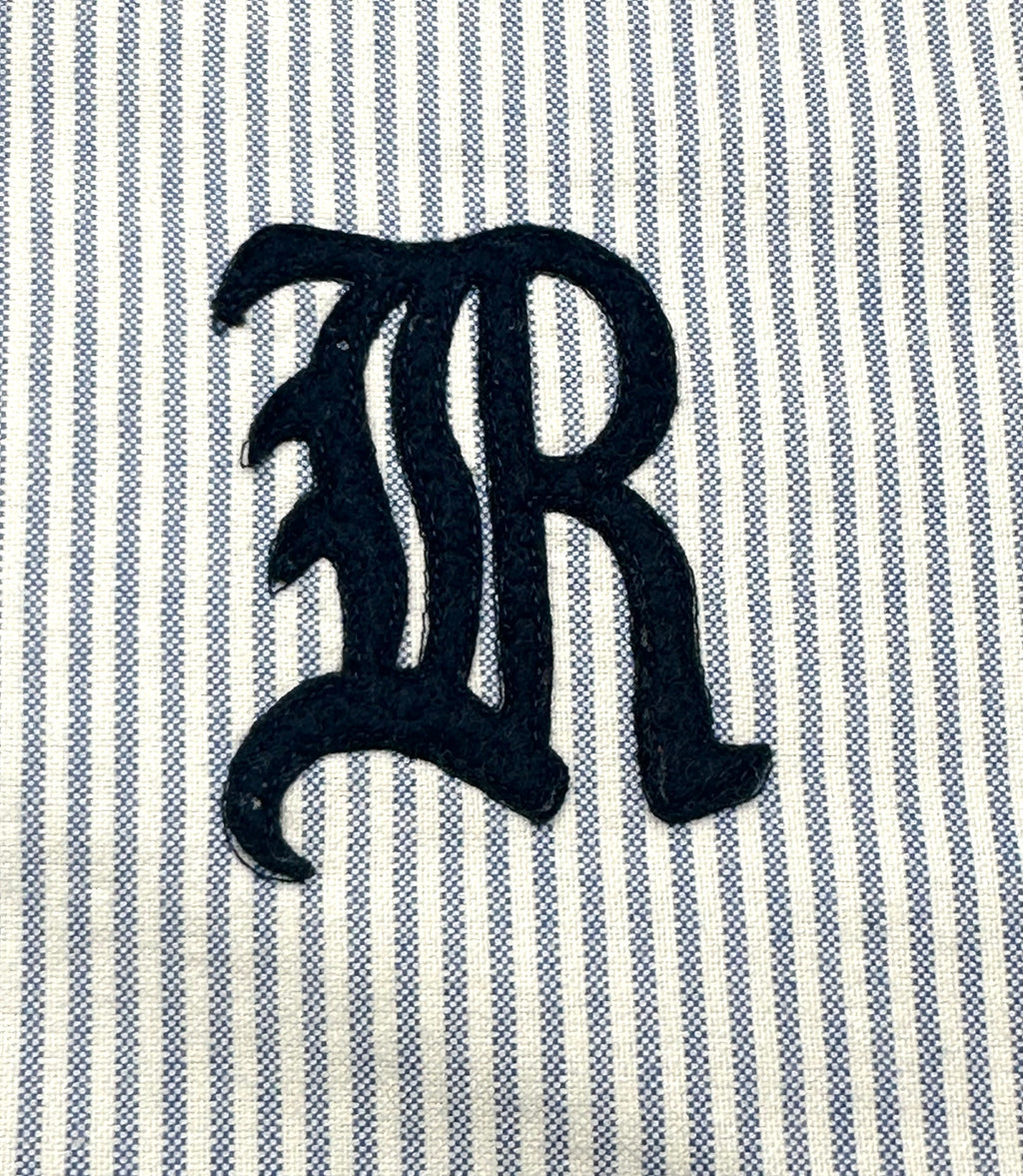 Vintage Ralph Lauren Rugby Men’s XXL Blue Striped Oxford Shirt Contrast Collar