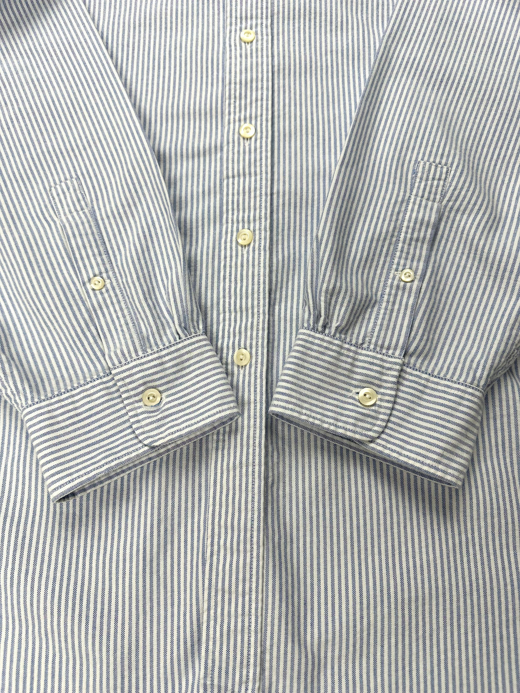 Vintage Ralph Lauren Rugby Men’s XXL Blue Striped Oxford Shirt Contrast Collar