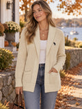 Abercrombie & Fitch Women’s L Cream Wool Blend Shawl Collar Cardigan Moose