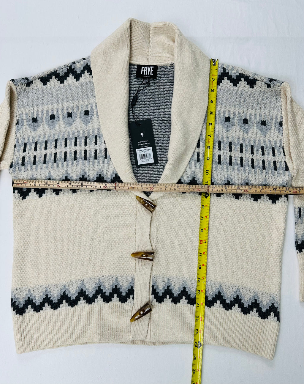 Frye Women’s L Oatmeal Nordic Toggle Shawl Collar Cardigan Sweater NWT