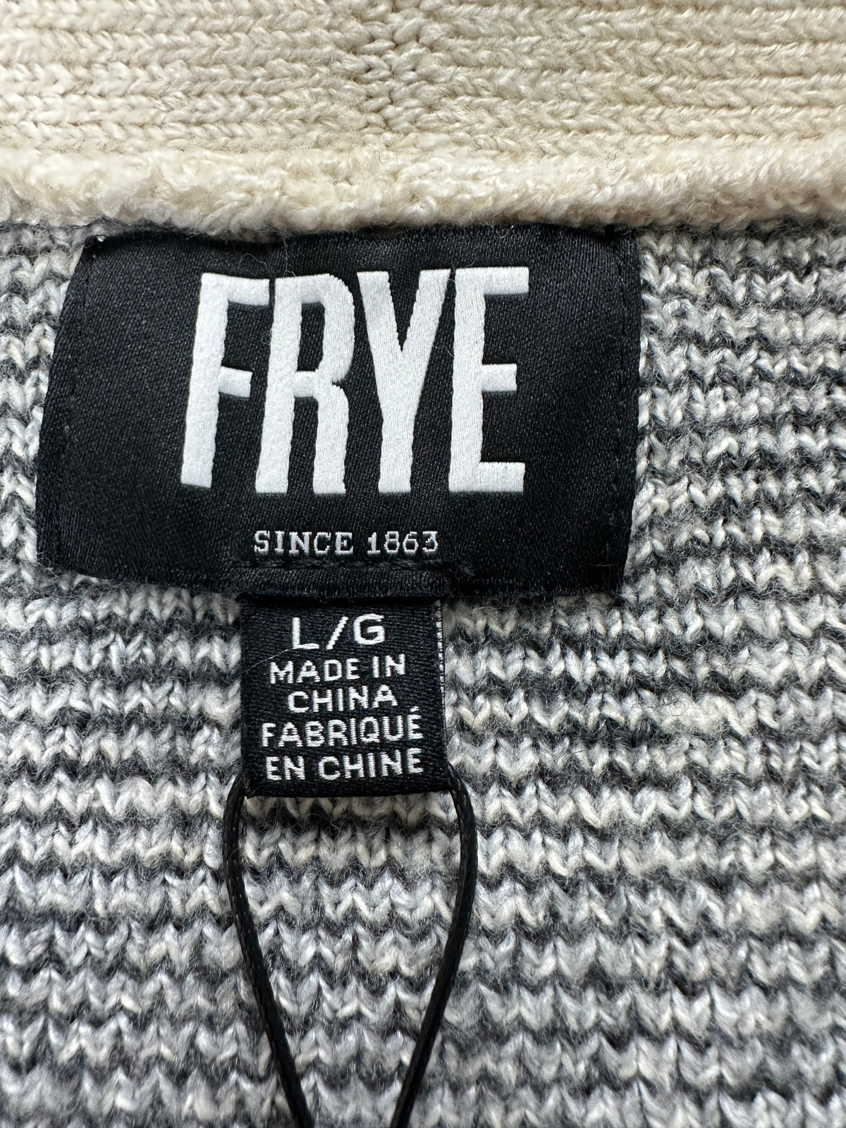 Frye Women’s L Oatmeal Nordic Toggle Shawl Collar Cardigan Sweater NWT