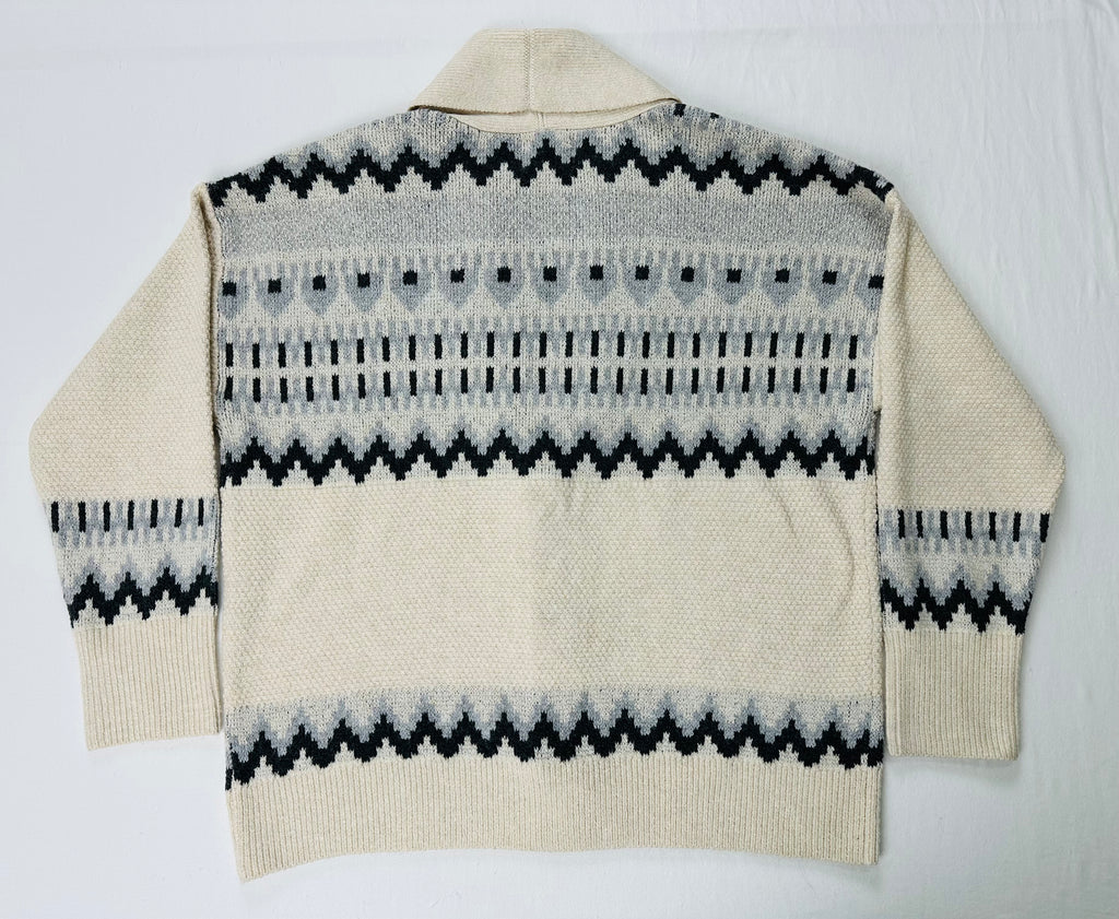 Frye Women’s L Oatmeal Nordic Toggle Shawl Collar Cardigan Sweater NWT