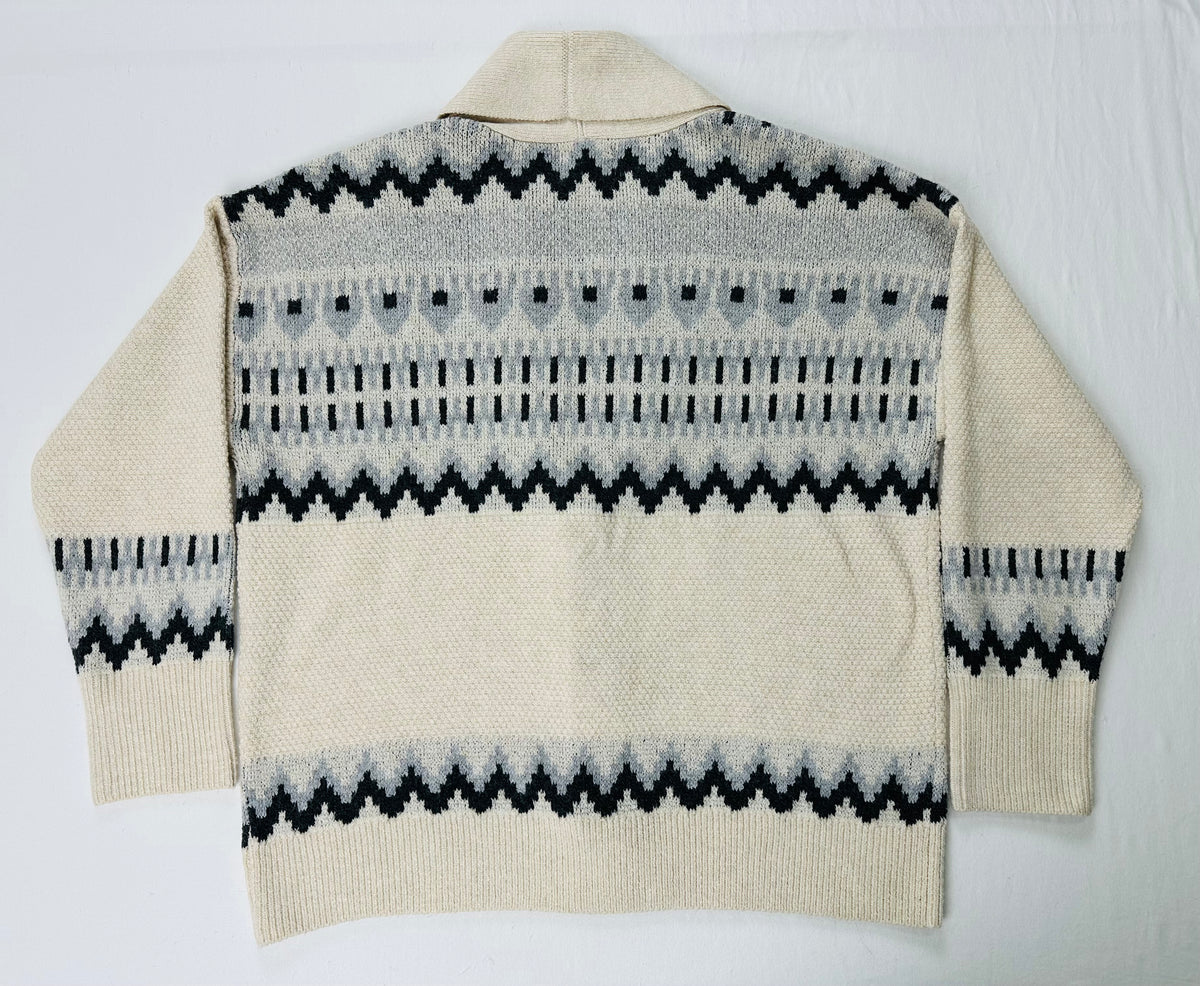 Frye Women’s L Oatmeal Nordic Toggle Shawl Collar Cardigan Sweater NWT