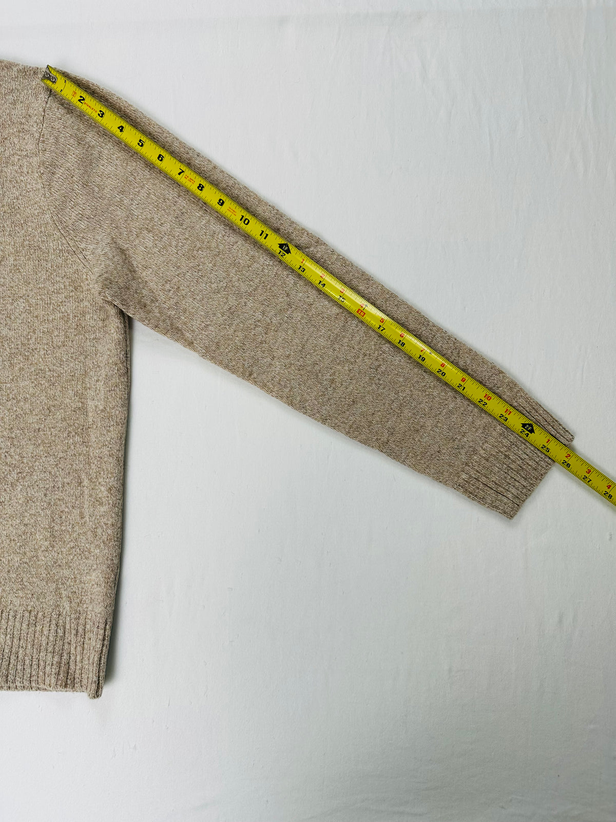 J.Crew Men’s L Rugged Merino Wool Half-Zip Sweater Marled Barley