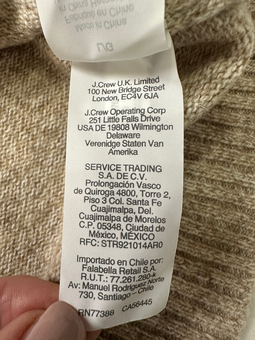 J.Crew Men’s L Rugged Merino Wool Half-Zip Sweater Marled Barley