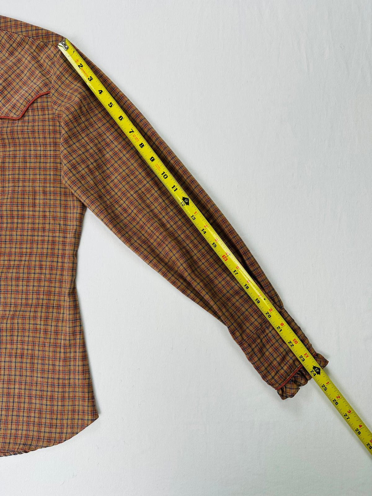 Vintage Kenny Rogers Women’s 11/12 Plaid Ruffle Pearl Snap Western Shirt