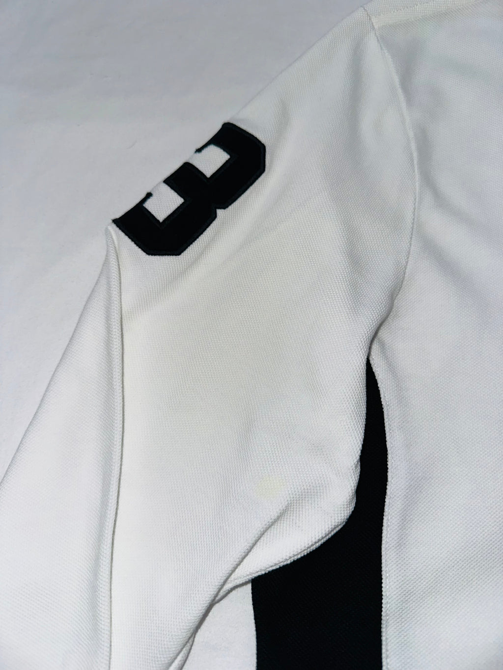 Polo Ralph Lauren Men’s XL White Black Big Pony Long Sleeve Rugby Polo