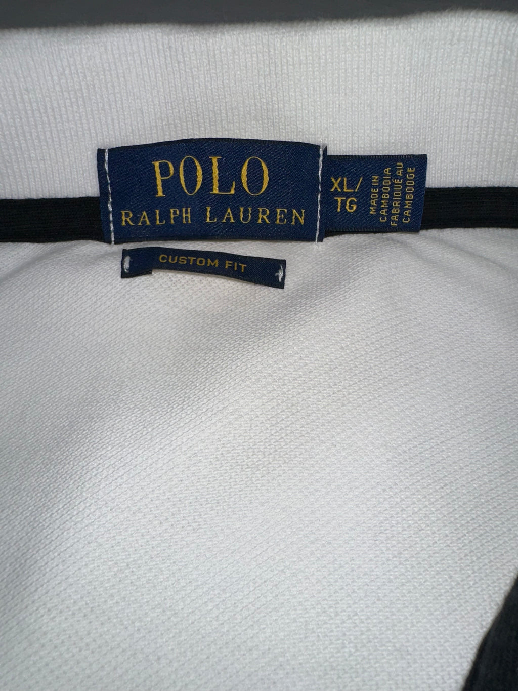 Polo Ralph Lauren Men’s XL White Black Big Pony Long Sleeve Rugby Polo