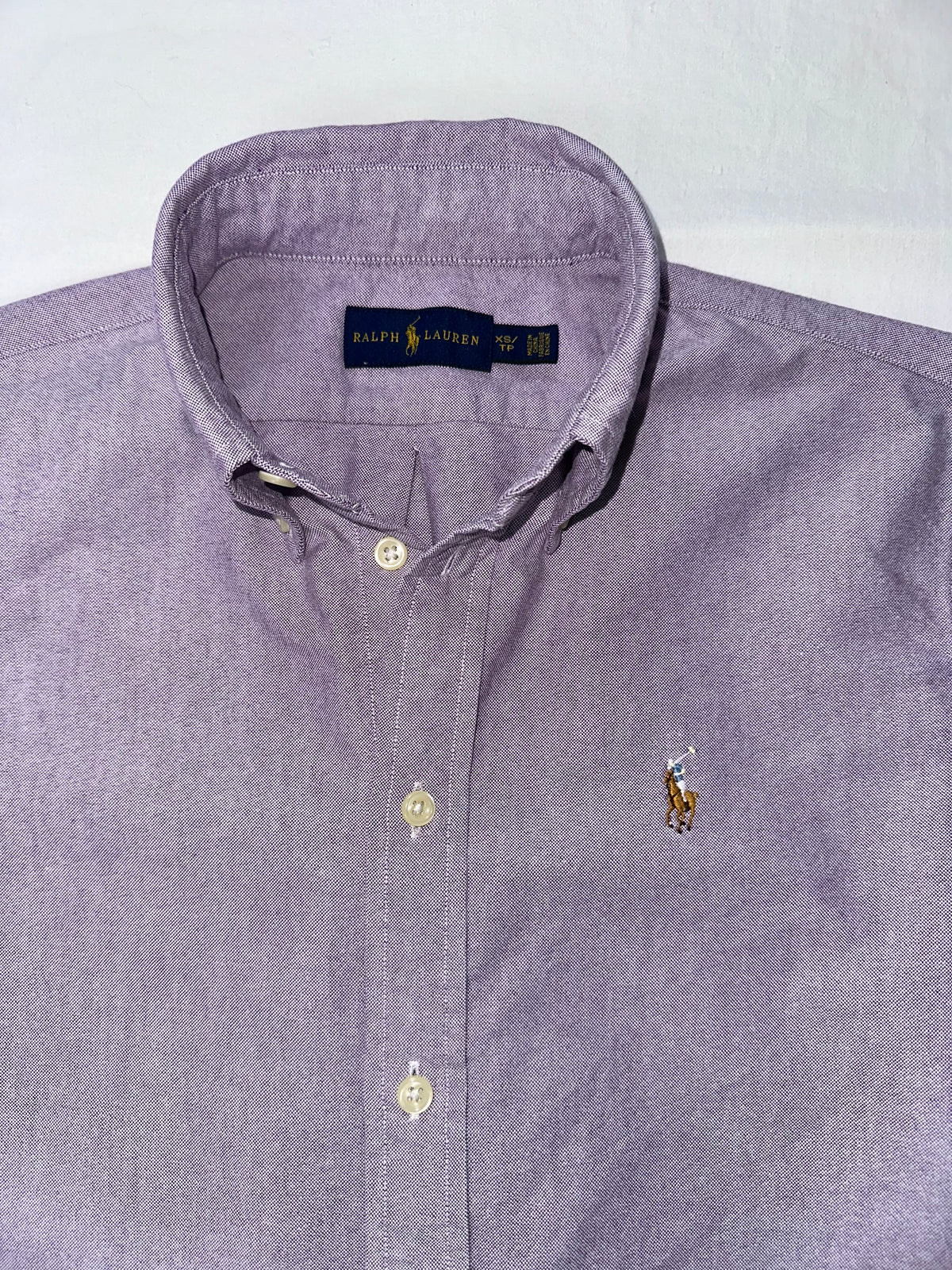 Ralph Lauren Women’s XS Purple Oxford Shirt Super Slim Custom Fit Pony