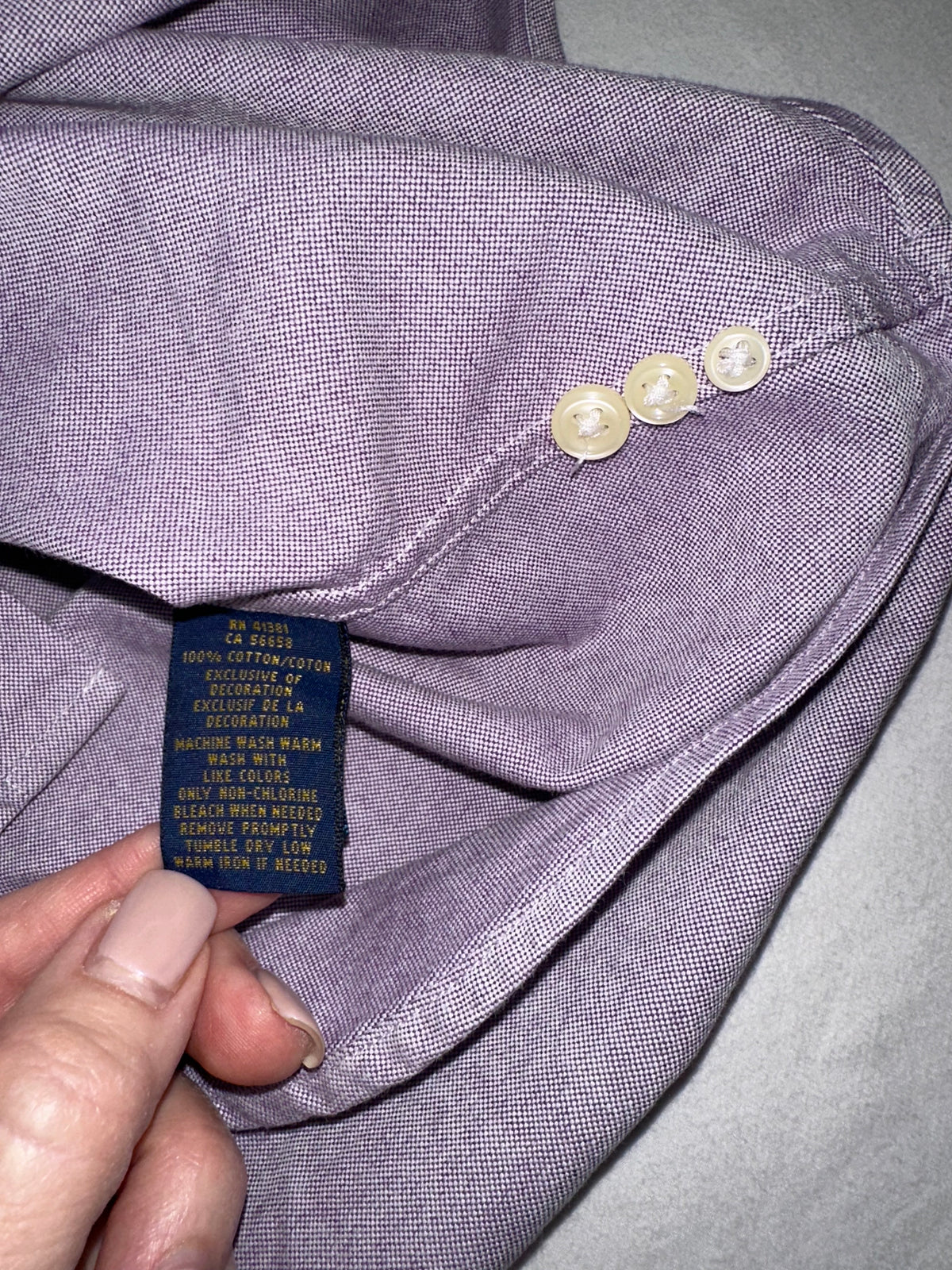 Ralph Lauren Women’s XS Purple Oxford Shirt Super Slim Custom Fit Pony