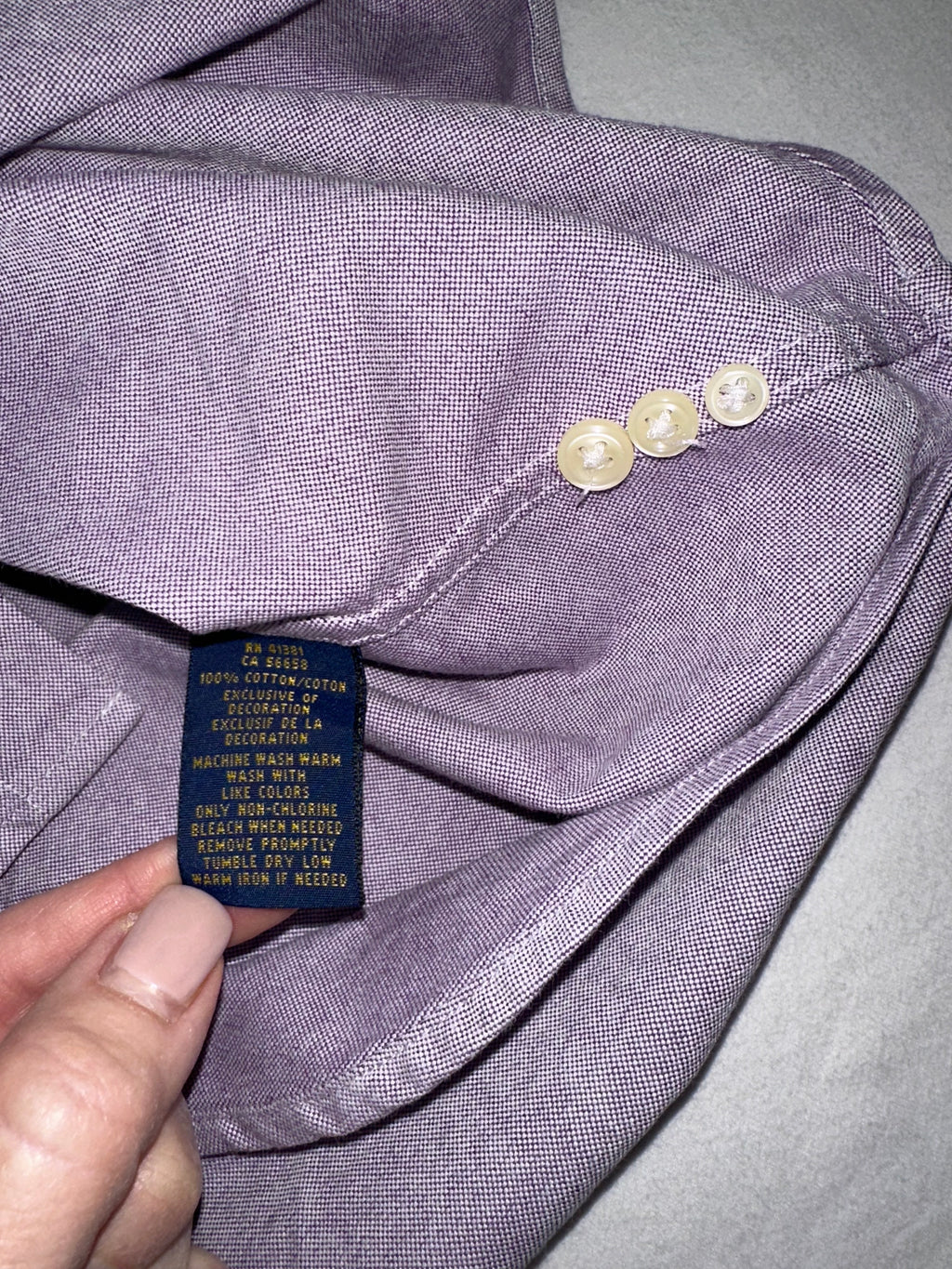 Ralph Lauren Women’s XS Purple Oxford Shirt Super Slim Custom Fit Pony
