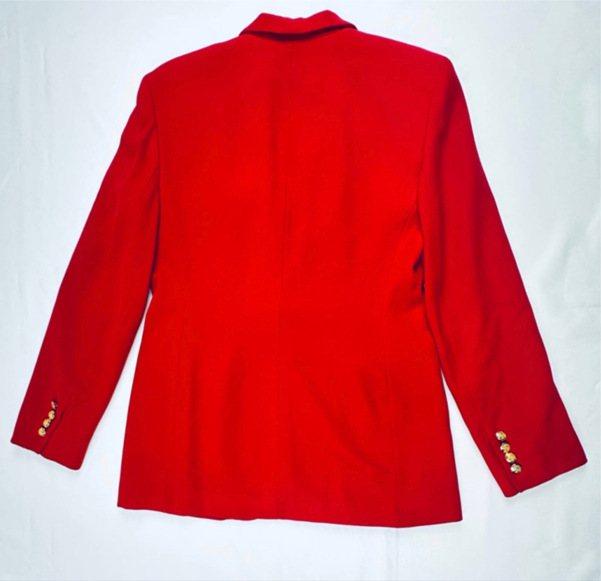 Lauren Ralph Lauren Women’s 4 Red Wool Nautical Crest Gold Button Blazer Made USA