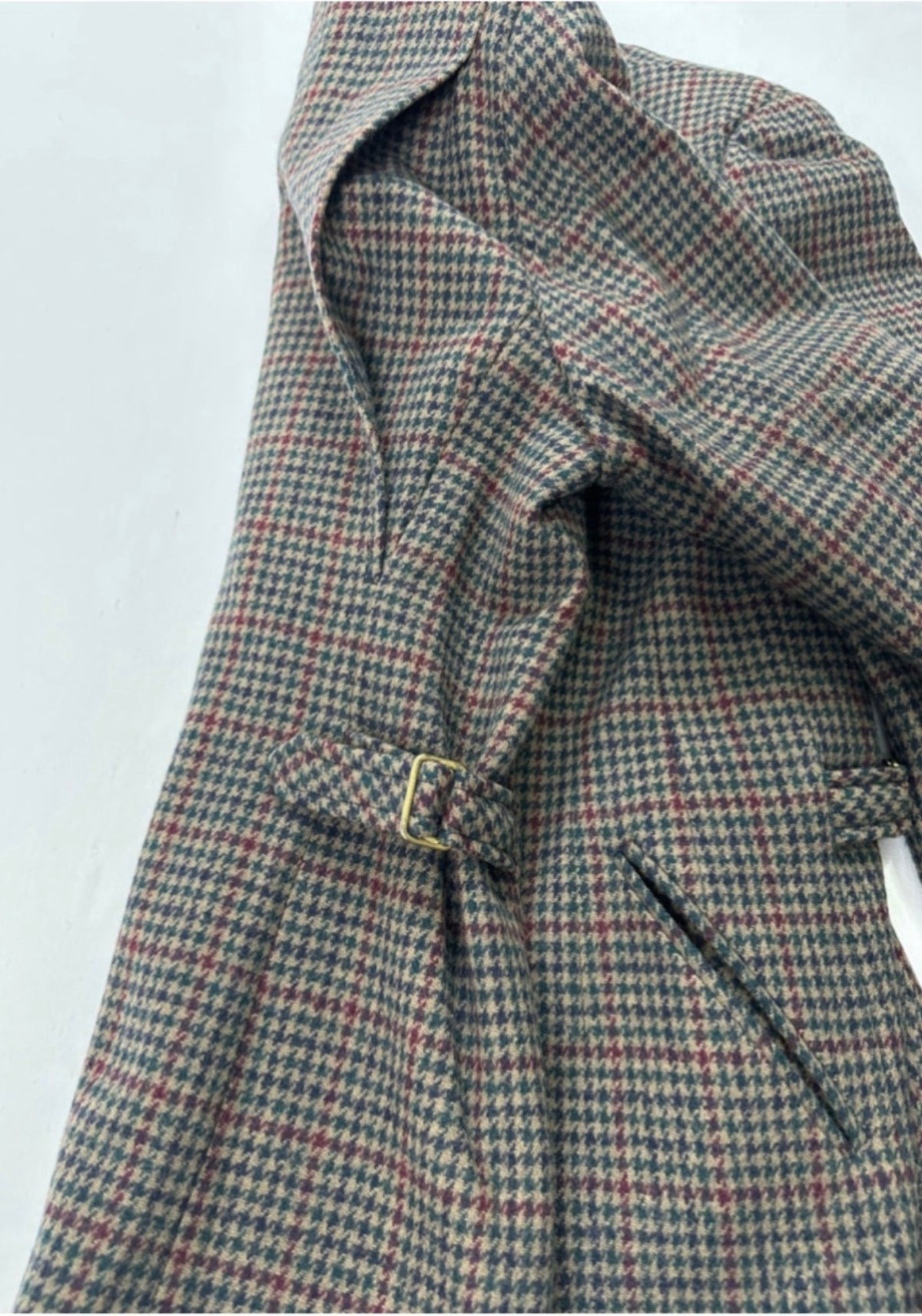 Vintage Worthington Wool Houndstooth Plaid Jacket Women’s 14 Equestrian Crest