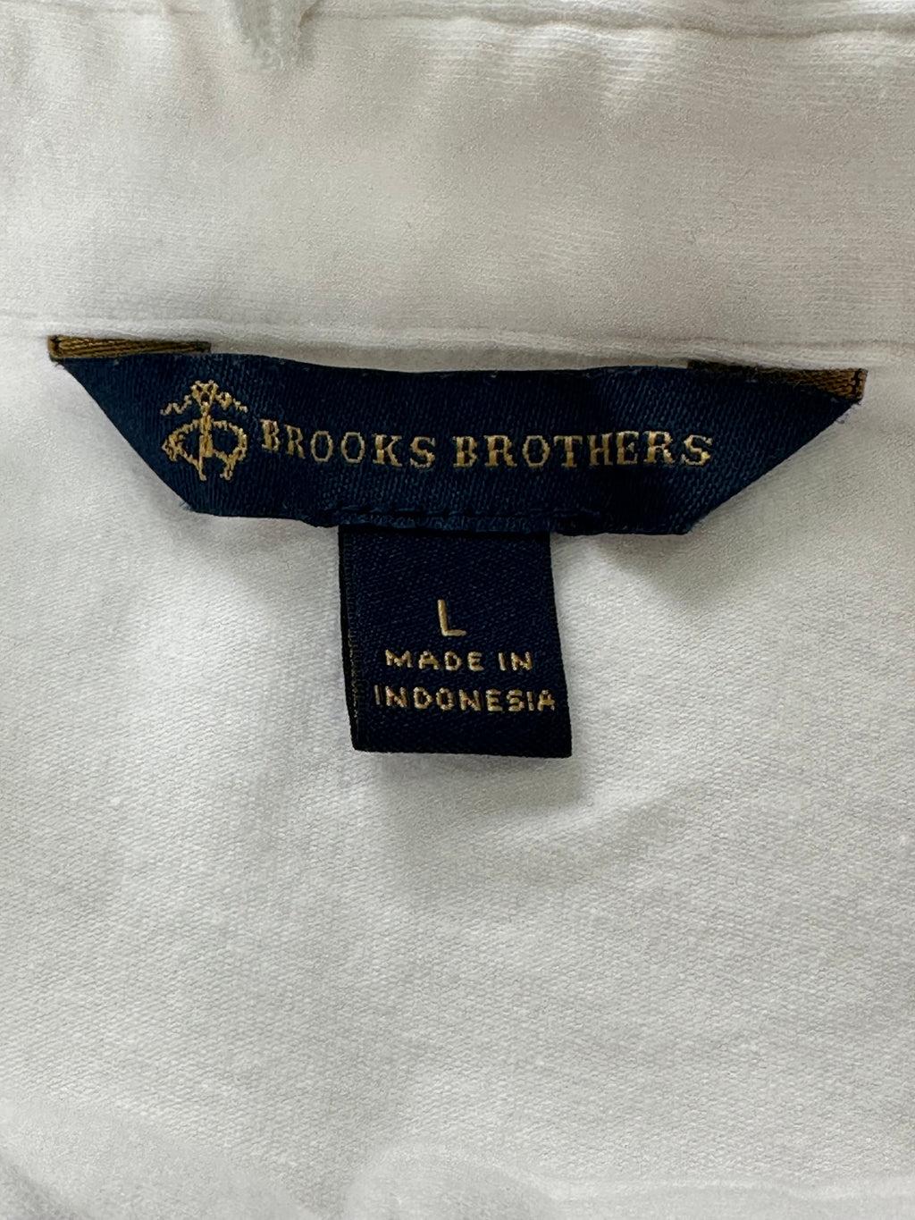 Brooks Brothers Women’s Ruffle Collar Pullover Top White Size L Logo Buttons
