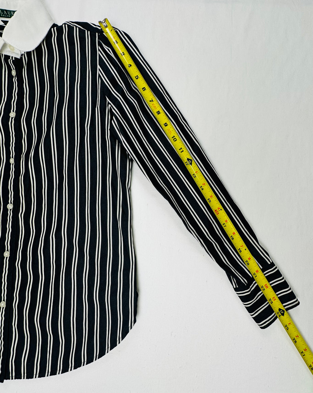 Vintage Lauren Ralph Lauren Striped Peter Pan Collar Blouse Women’s S Puff Sleeve