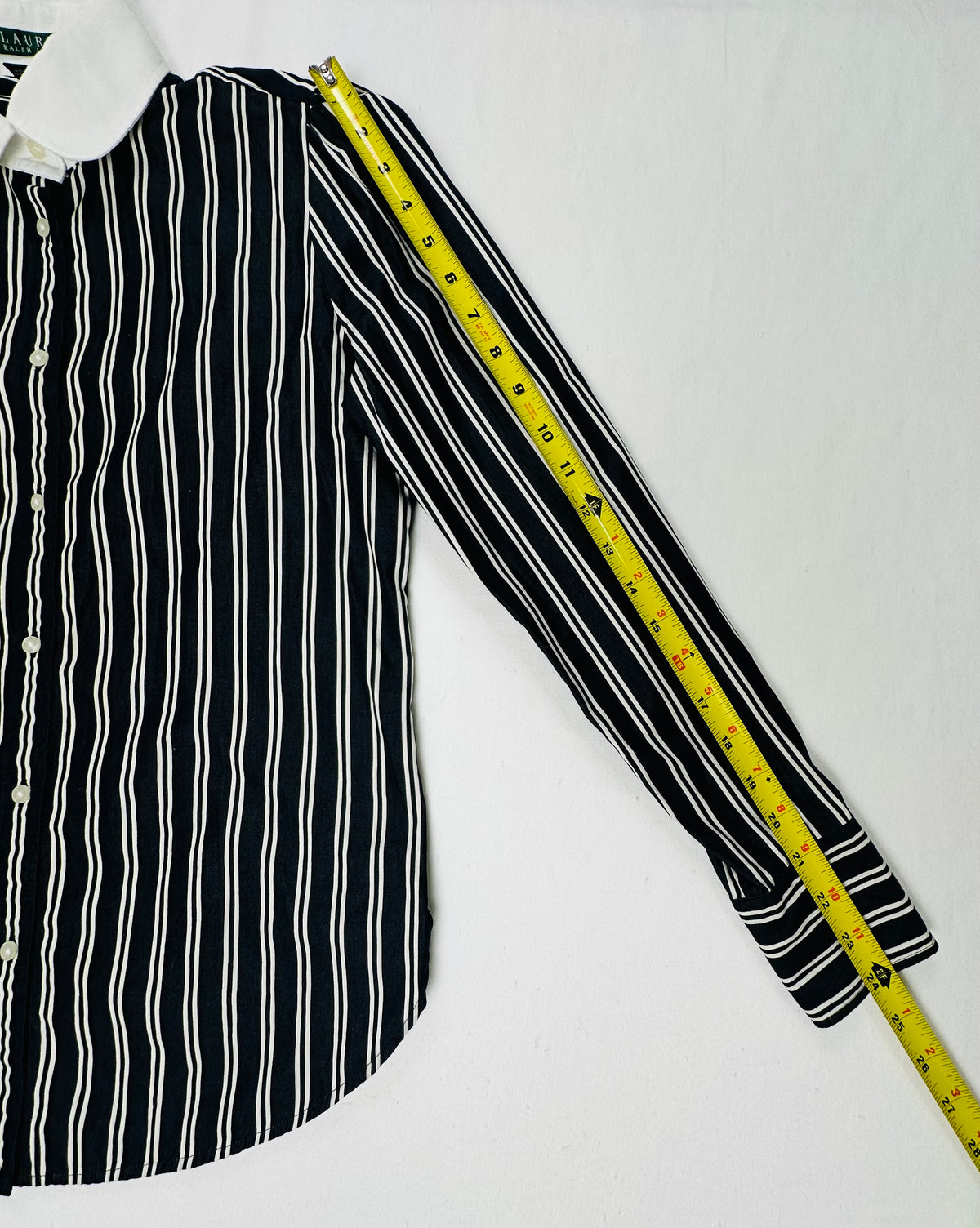 Vintage Lauren Ralph Lauren Striped Peter Pan Collar Blouse Women’s S Puff Sleeve