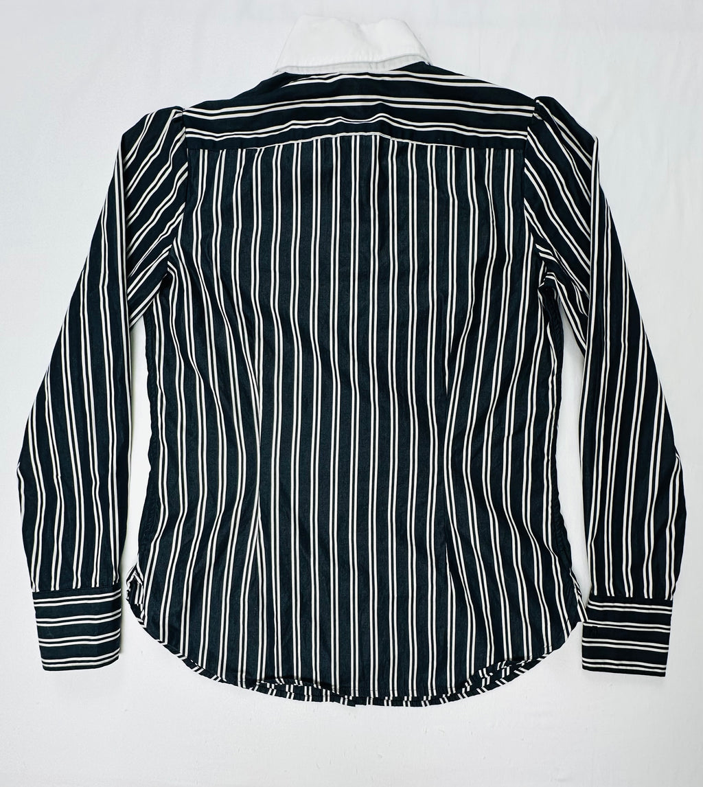Vintage Lauren Ralph Lauren Striped Peter Pan Collar Blouse Women’s S Puff Sleeve