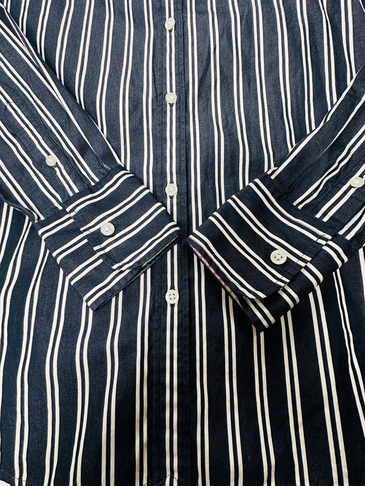 Vintage Lauren Ralph Lauren Striped Peter Pan Collar Blouse Women’s S Puff Sleeve