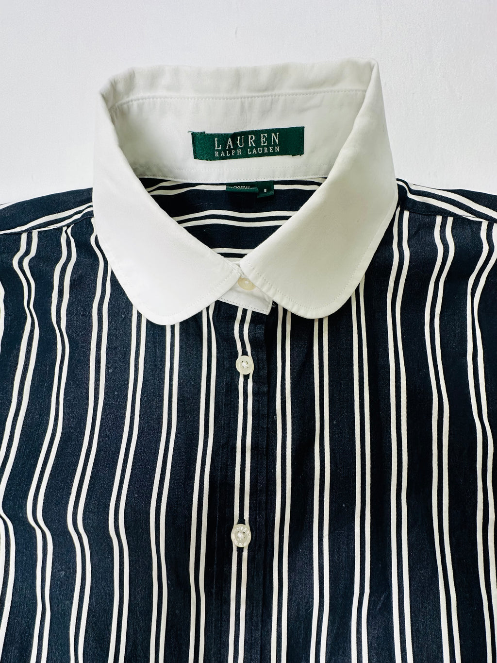 Vintage Lauren Ralph Lauren Striped Peter Pan Collar Blouse Women’s S Puff Sleeve