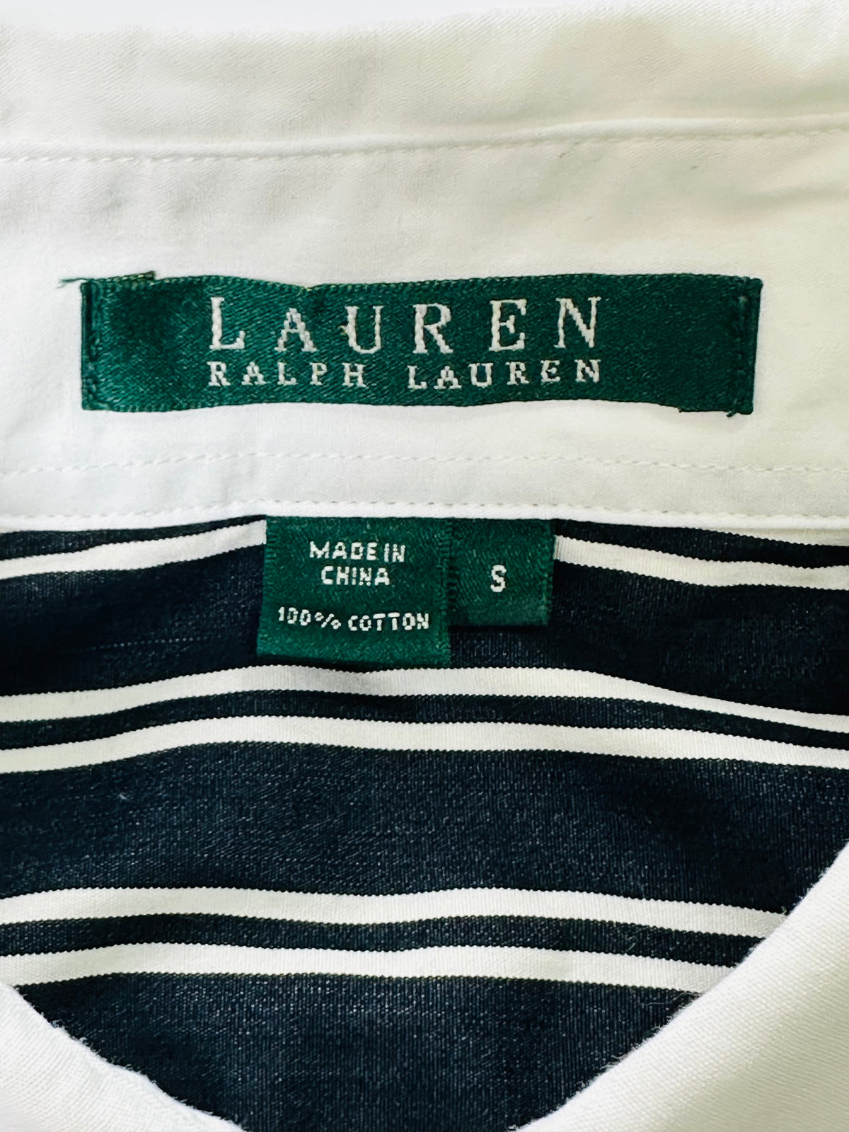 Vintage Lauren Ralph Lauren Striped Peter Pan Collar Blouse Women’s S Puff Sleeve