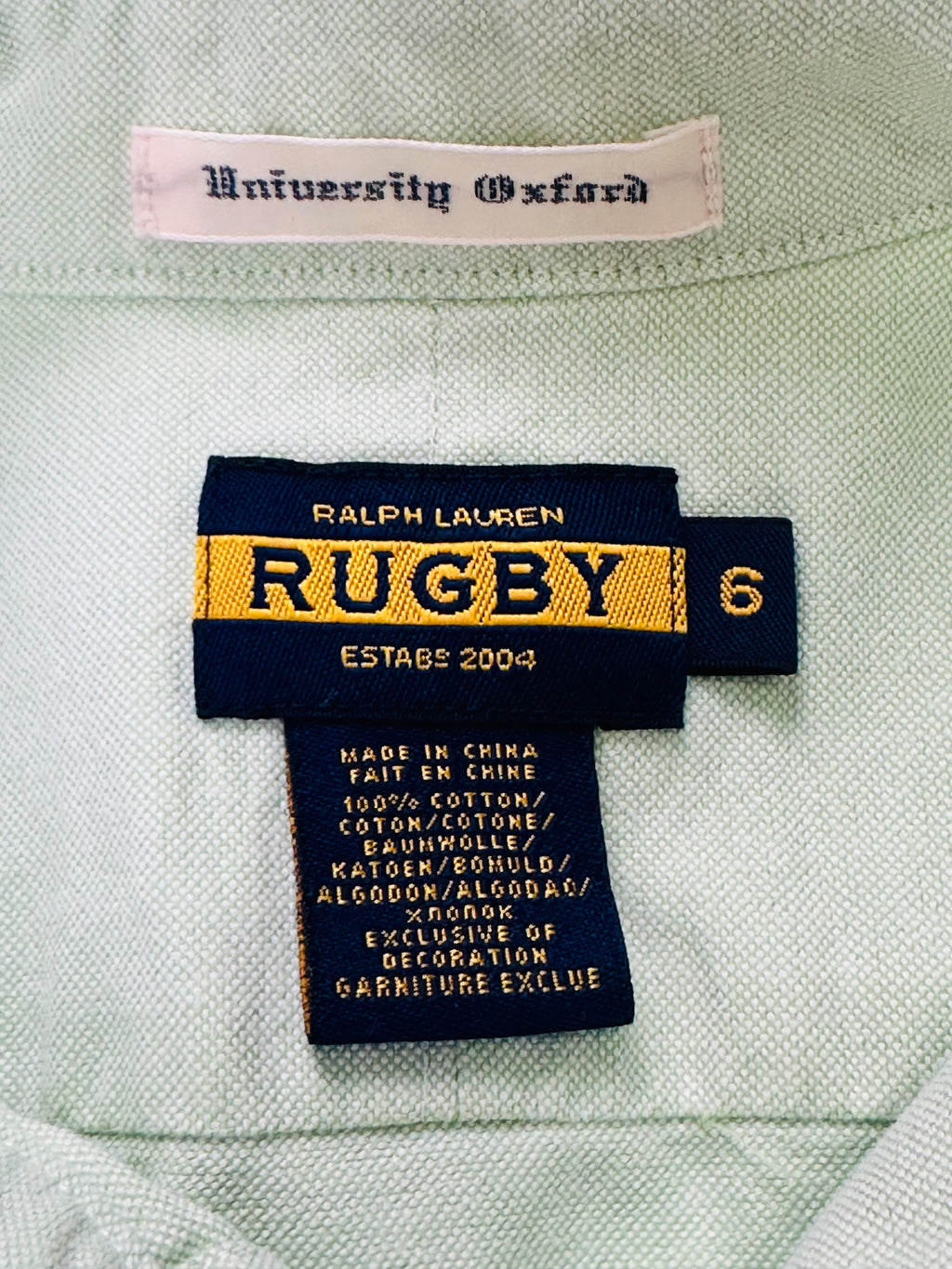 Vintage Ralph Lauren Rugby Women’s University Oxford Shirt Size 6 Lime Green