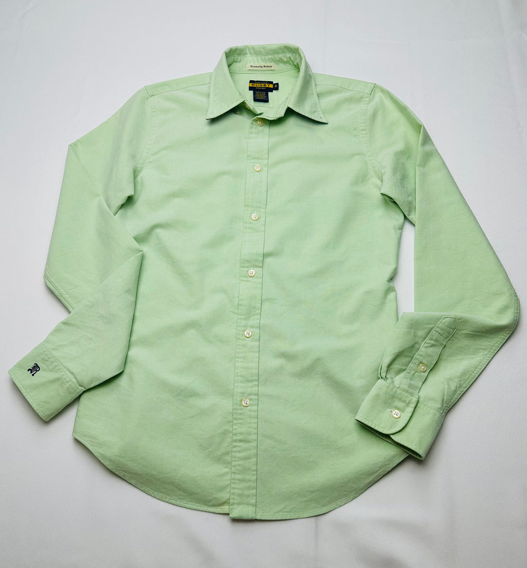 Vintage Ralph Lauren Rugby Women’s University Oxford Shirt Size 6 Lime Green
