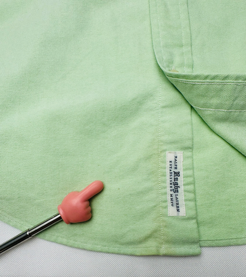 Vintage Ralph Lauren Rugby Women’s University Oxford Shirt Size 6 Lime Green