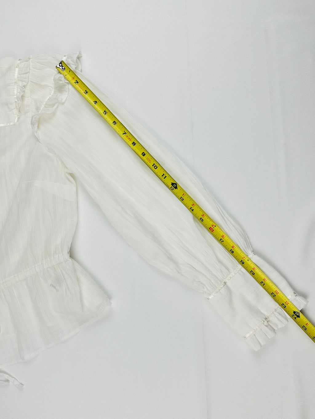 Free People Solid Daybreak Blouse Women’s M Optic White Ruffle Cotton Blouse Top