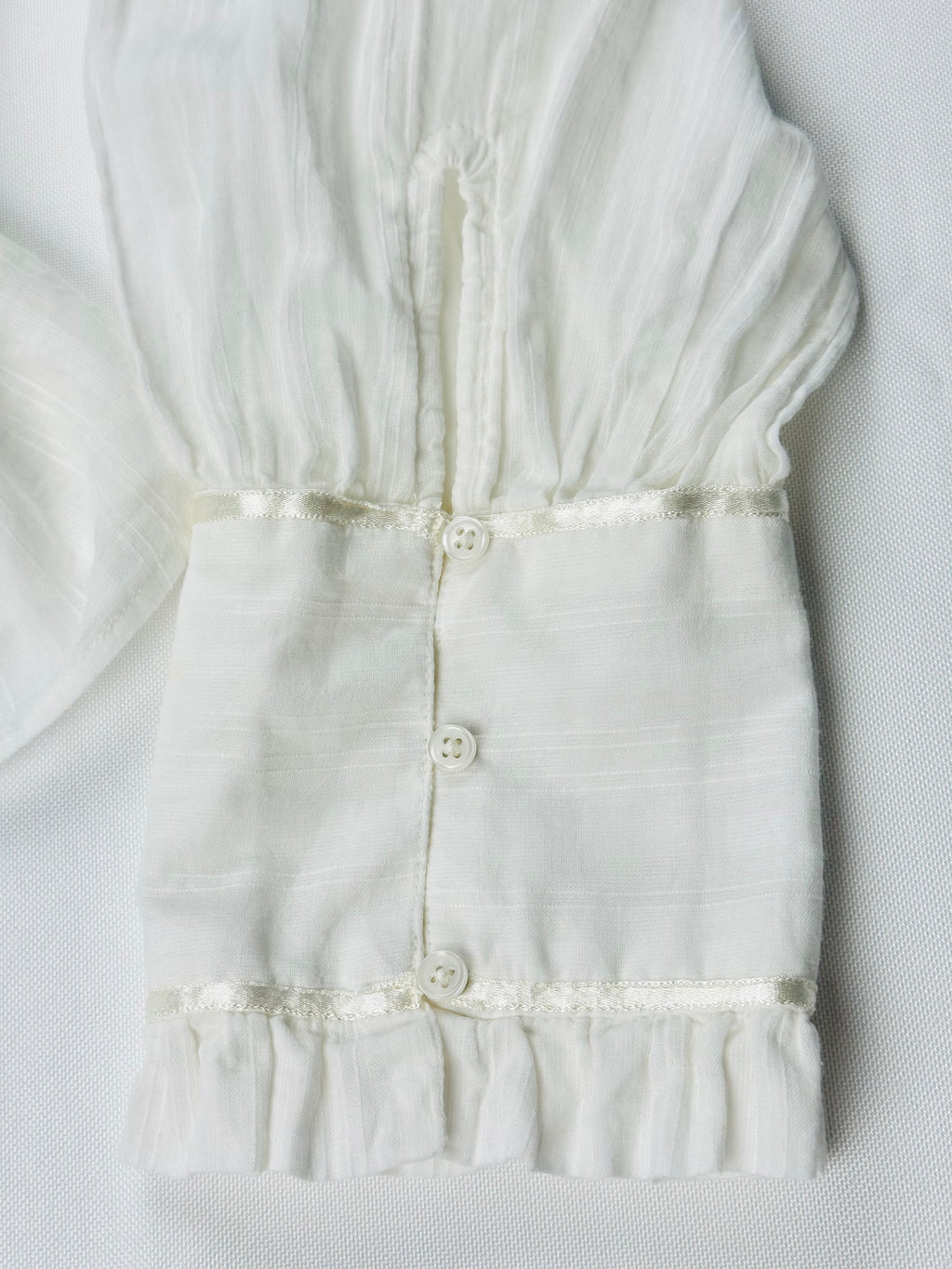 Free People Solid Daybreak Blouse Women’s M Optic White Ruffle Cotton Blouse Top