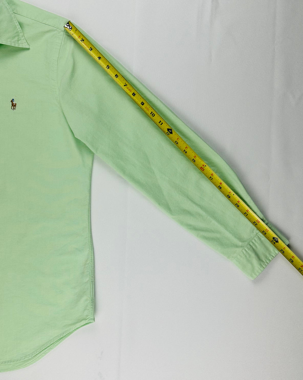 Men’s Ralph Lauren Mint Green Oxford Button-Down Shirt Contrast Collar Grosgrain Trim M