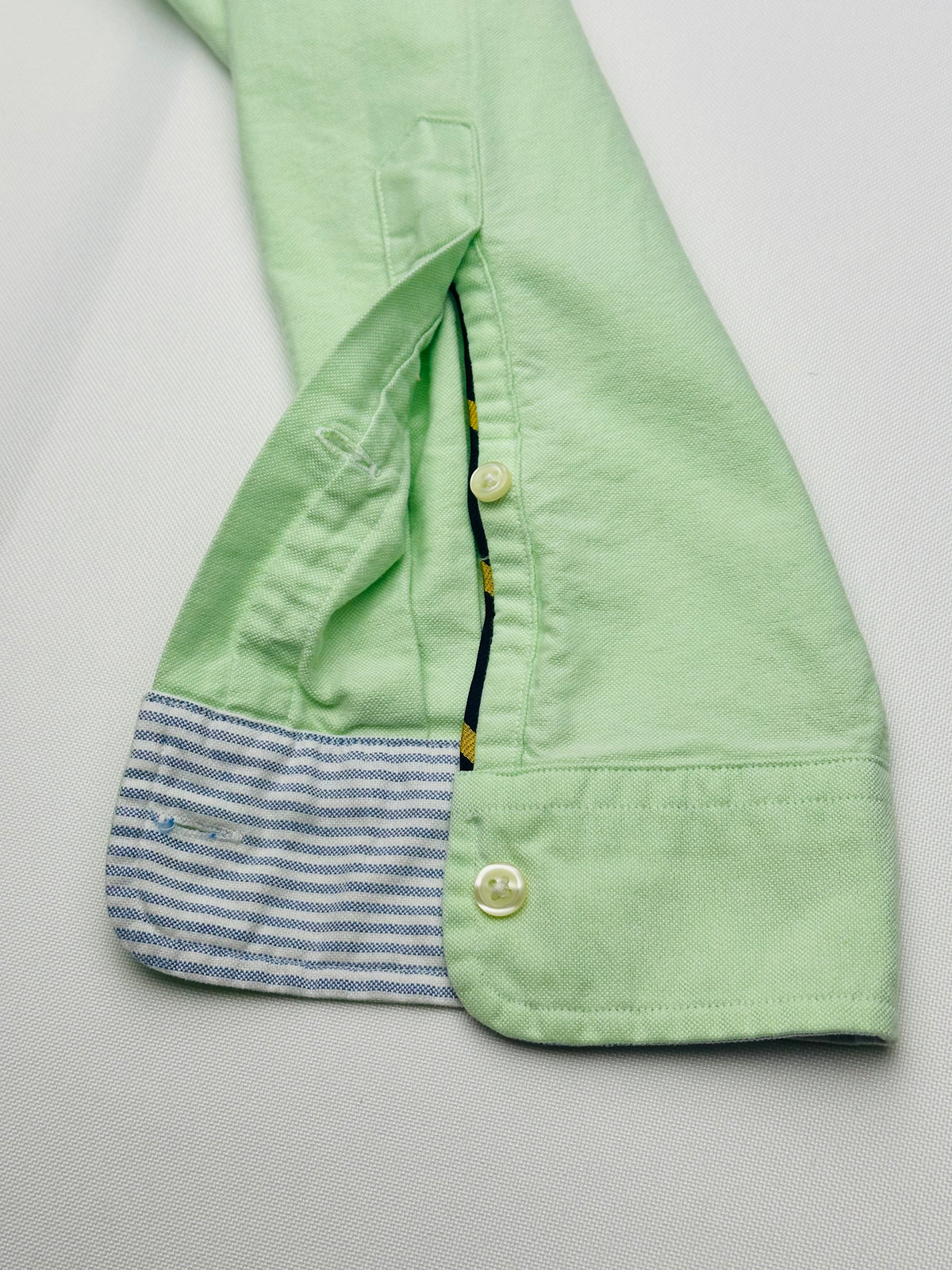 Men’s Ralph Lauren Mint Green Oxford Button-Down Shirt Contrast Collar Grosgrain Trim M