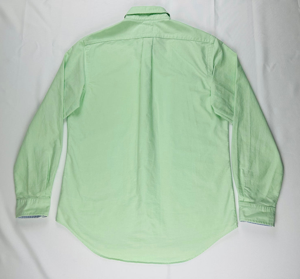 Men’s Ralph Lauren Mint Green Oxford Button-Down Shirt Contrast Collar Grosgrain Trim M