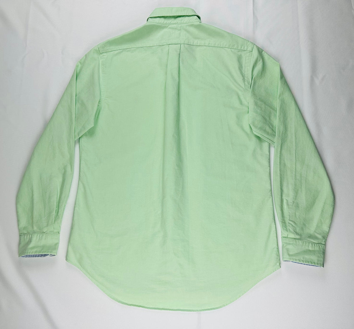 Men’s Ralph Lauren Mint Green Oxford Button-Down Shirt Contrast Collar Grosgrain Trim M