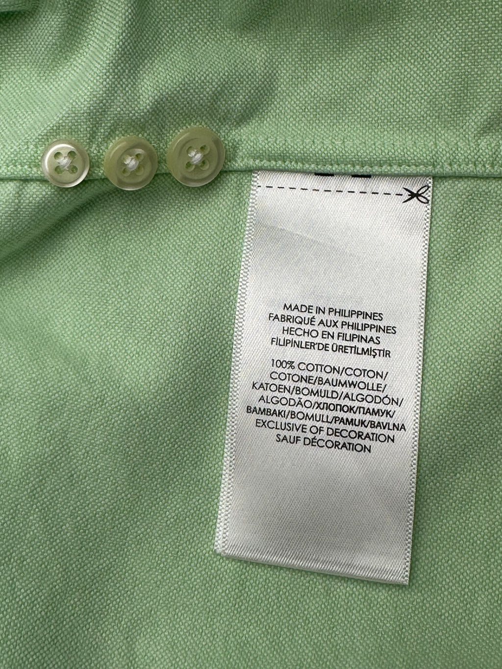 Men’s Ralph Lauren Mint Green Oxford Button-Down Shirt Contrast Collar Grosgrain Trim M
