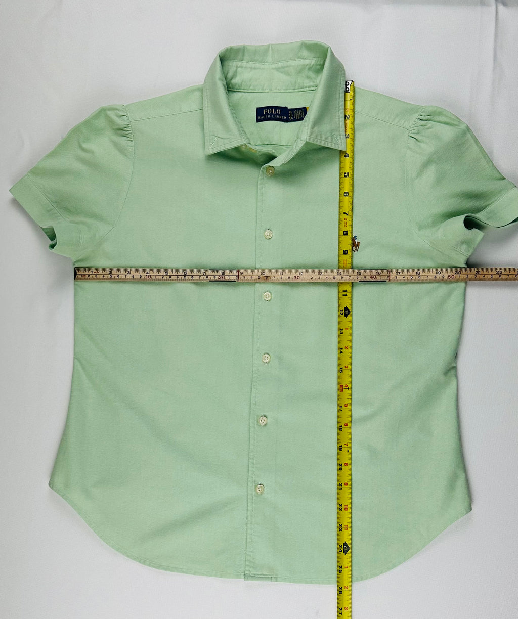 Polo Ralph Lauren Women’s XL Mint Green Short Sleeve Oxford Button Down Shirt