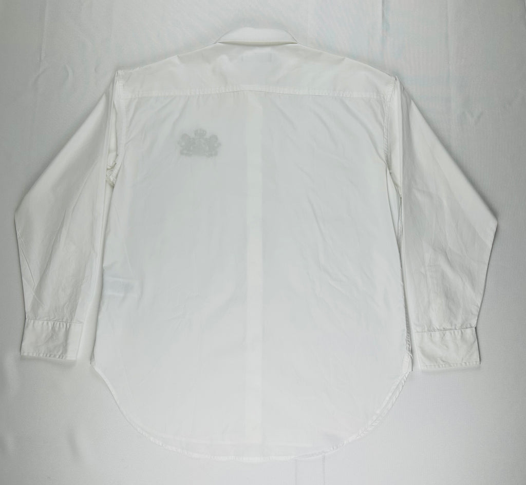 Lauren Ralph Lauren Women’s L White Cotton Shirt Gold Crest Logo Buttons