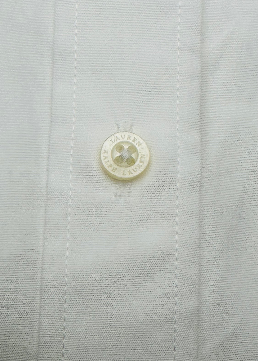 Lauren Ralph Lauren Women’s L White Cotton Shirt Gold Crest Logo Buttons