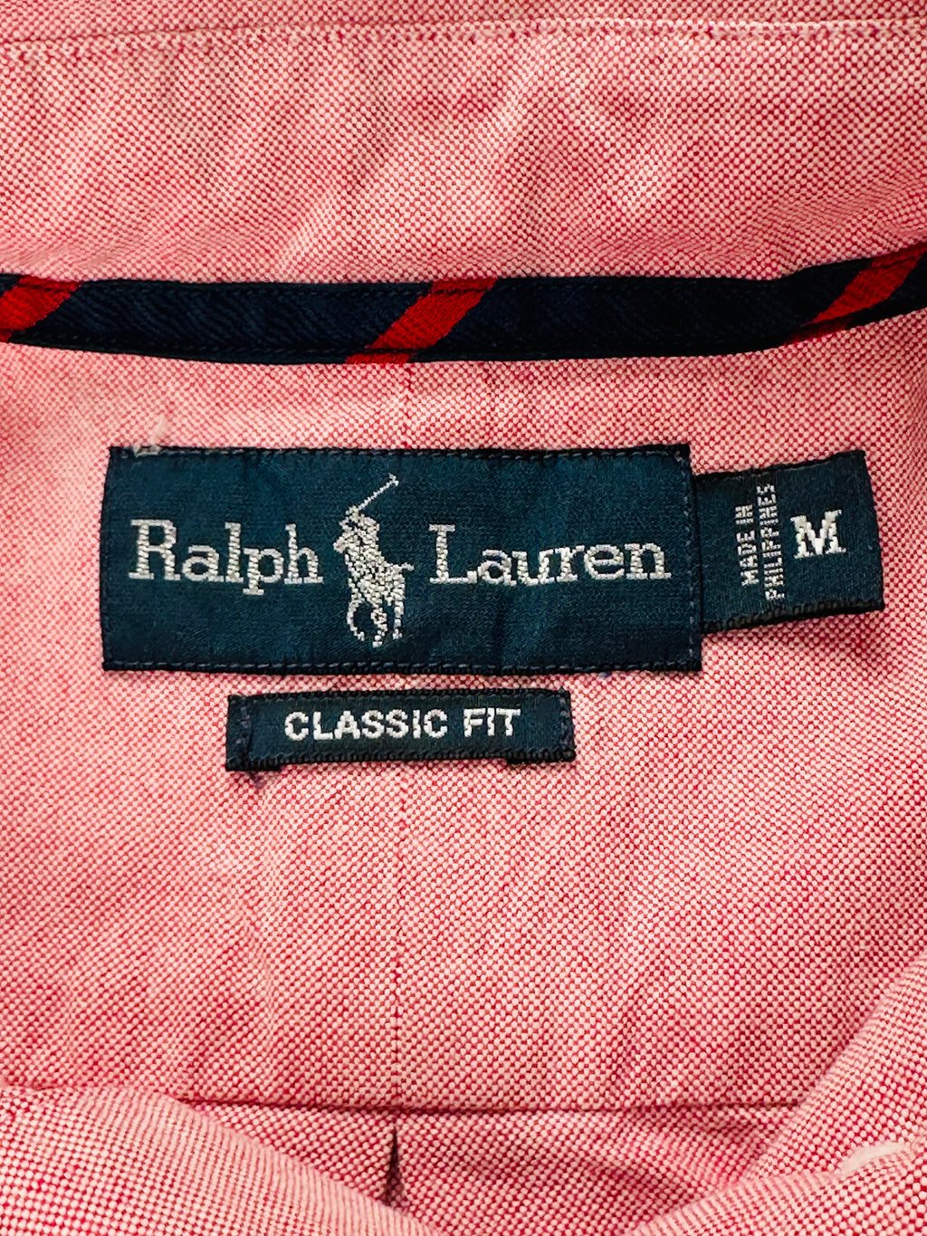 Vintage Ralph Lauren Men’s M Dusty Rose Oxford Shirt Grosgrain Trim Classic Fit