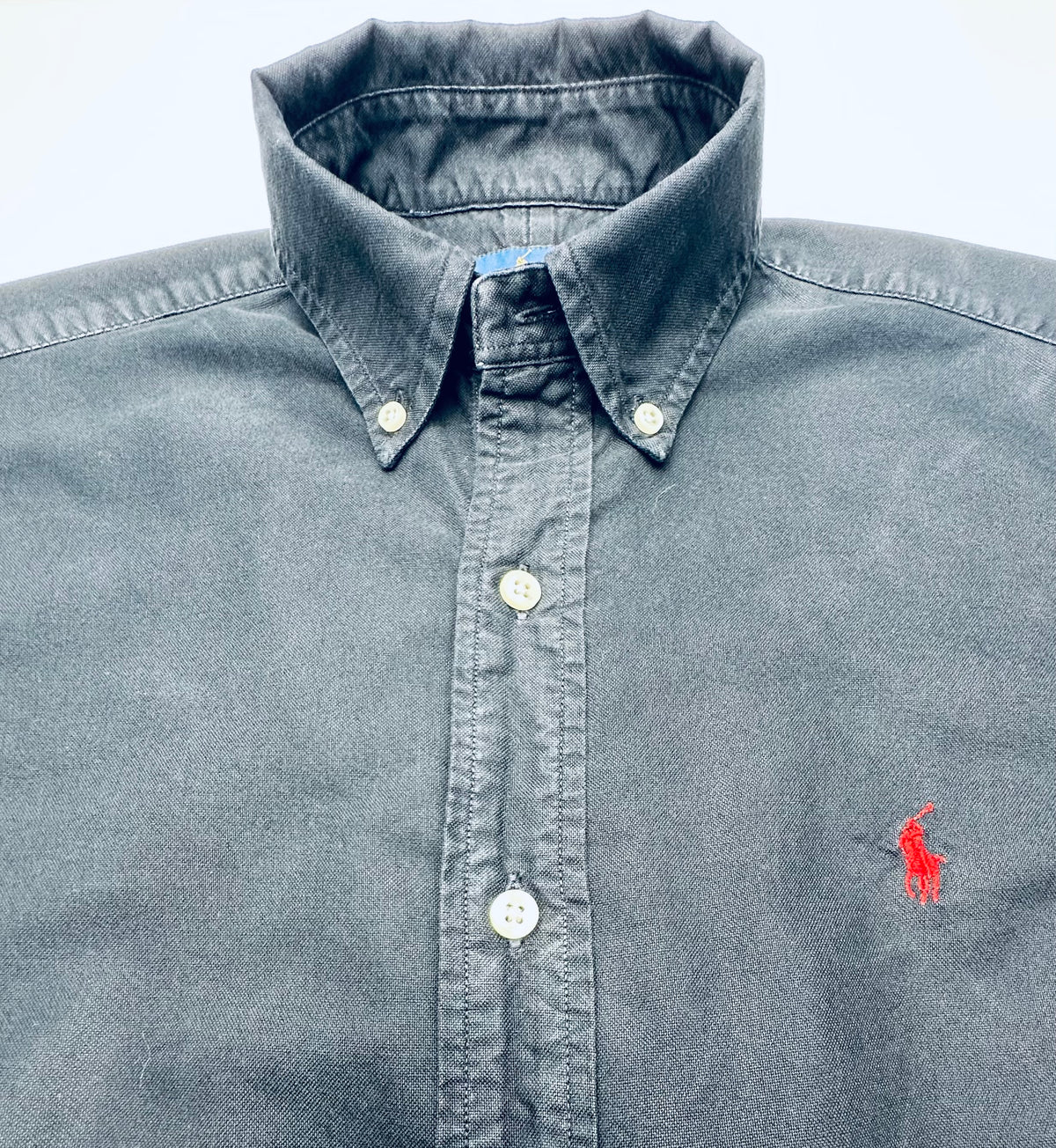 Ralph Lauren Men’s S Classic Fit Black Cotton Button-Down Shirt Red Pony