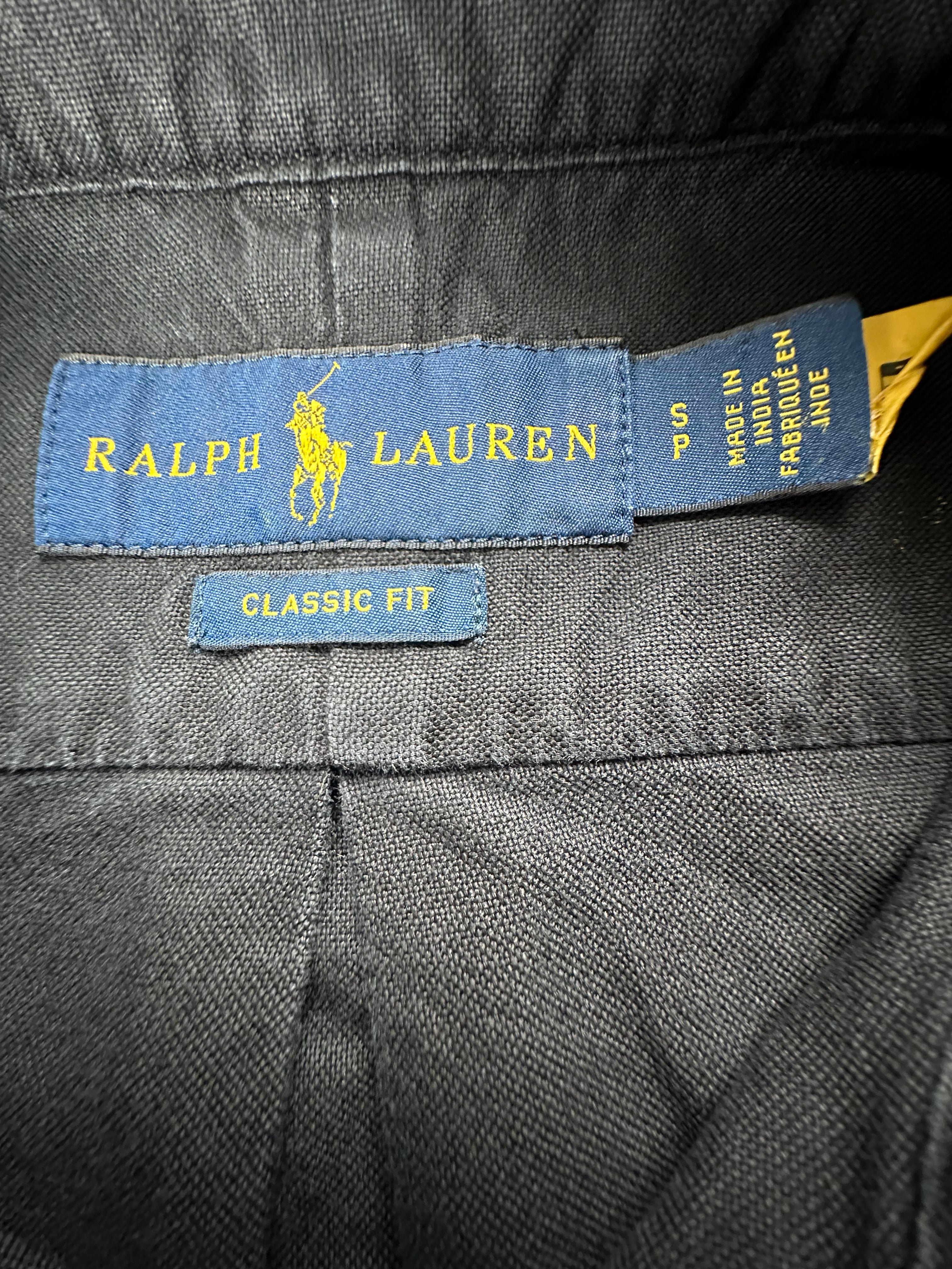 Ralph Lauren Men’s S Classic Fit Black Cotton Button-Down Shirt Red Pony