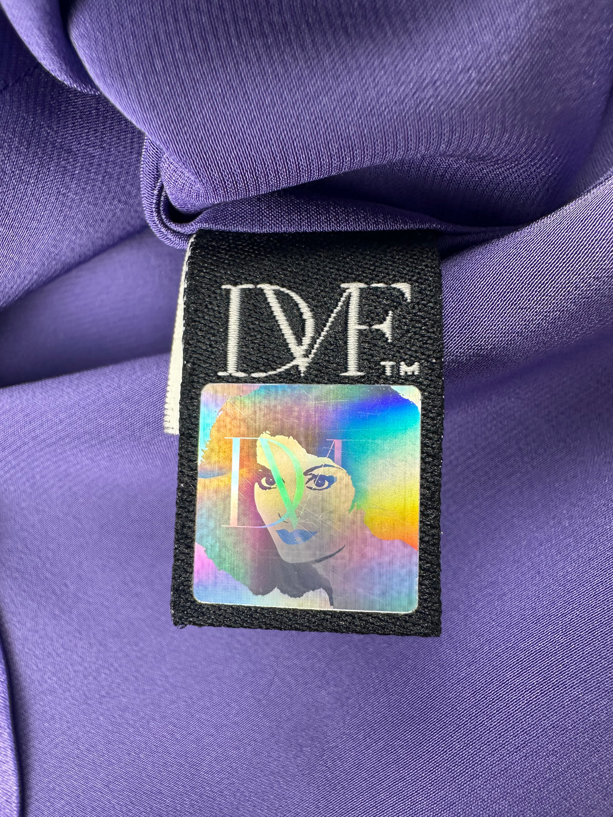 Diane Von Furstenberg Women’s 0 Purple 100% Silk Short Sleeve Zip Pocket Blouse