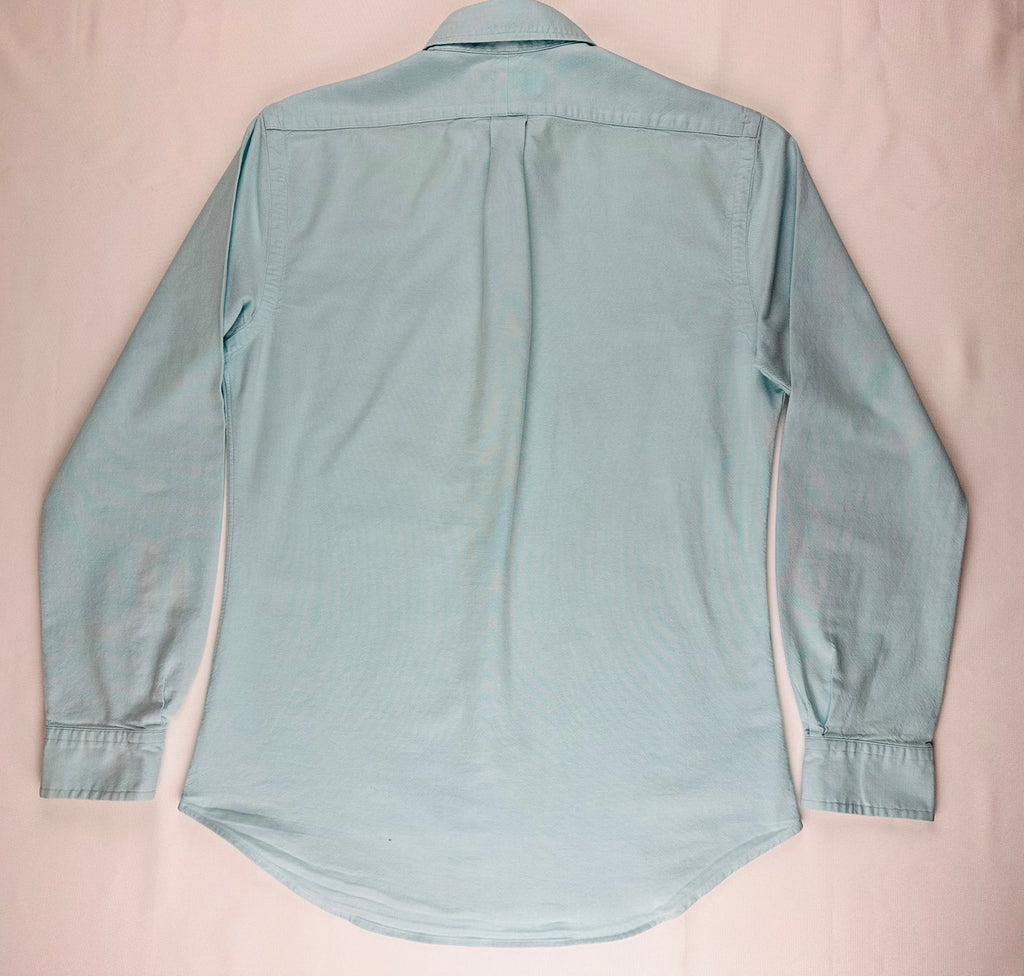 Ralph Lauren Women’s M Slim Fit Stretch Oxford Shirt Aqua Blue Long Sleeve w/ Flaw