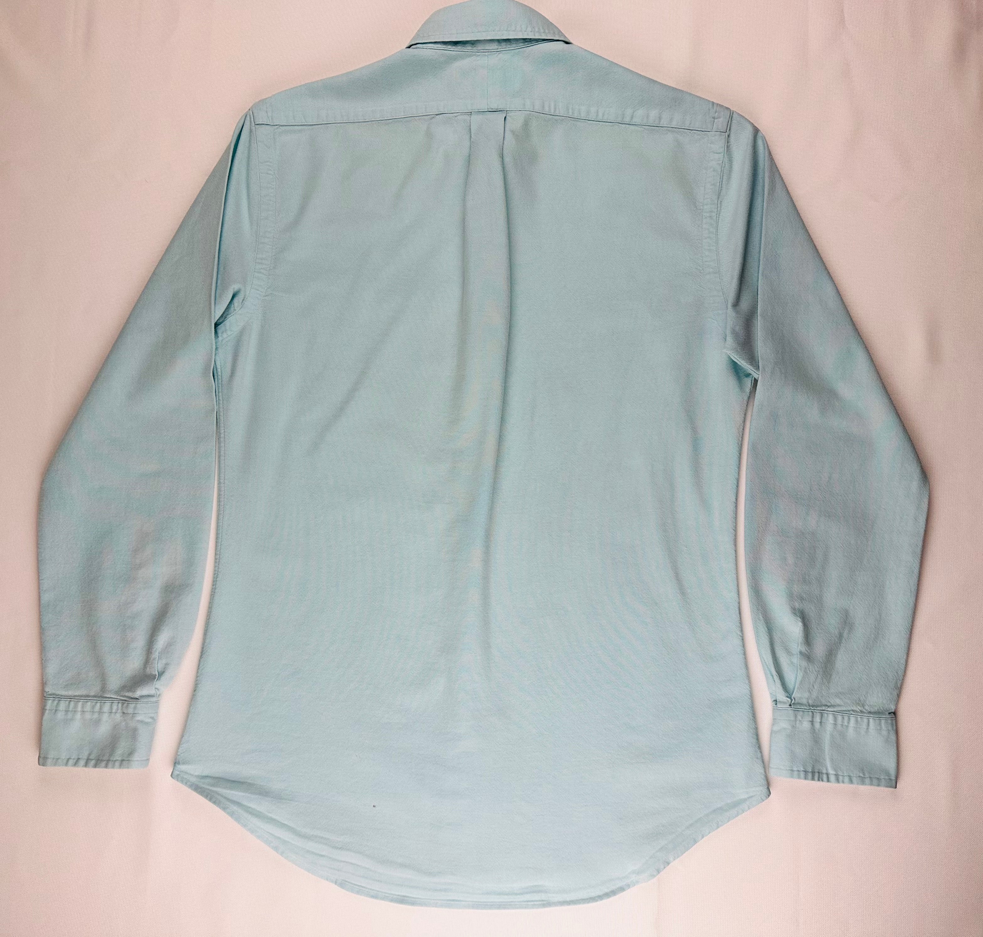 Ralph Lauren Women’s M Slim Fit Stretch Oxford Shirt Aqua Blue Long Sleeve w/ Flaw
