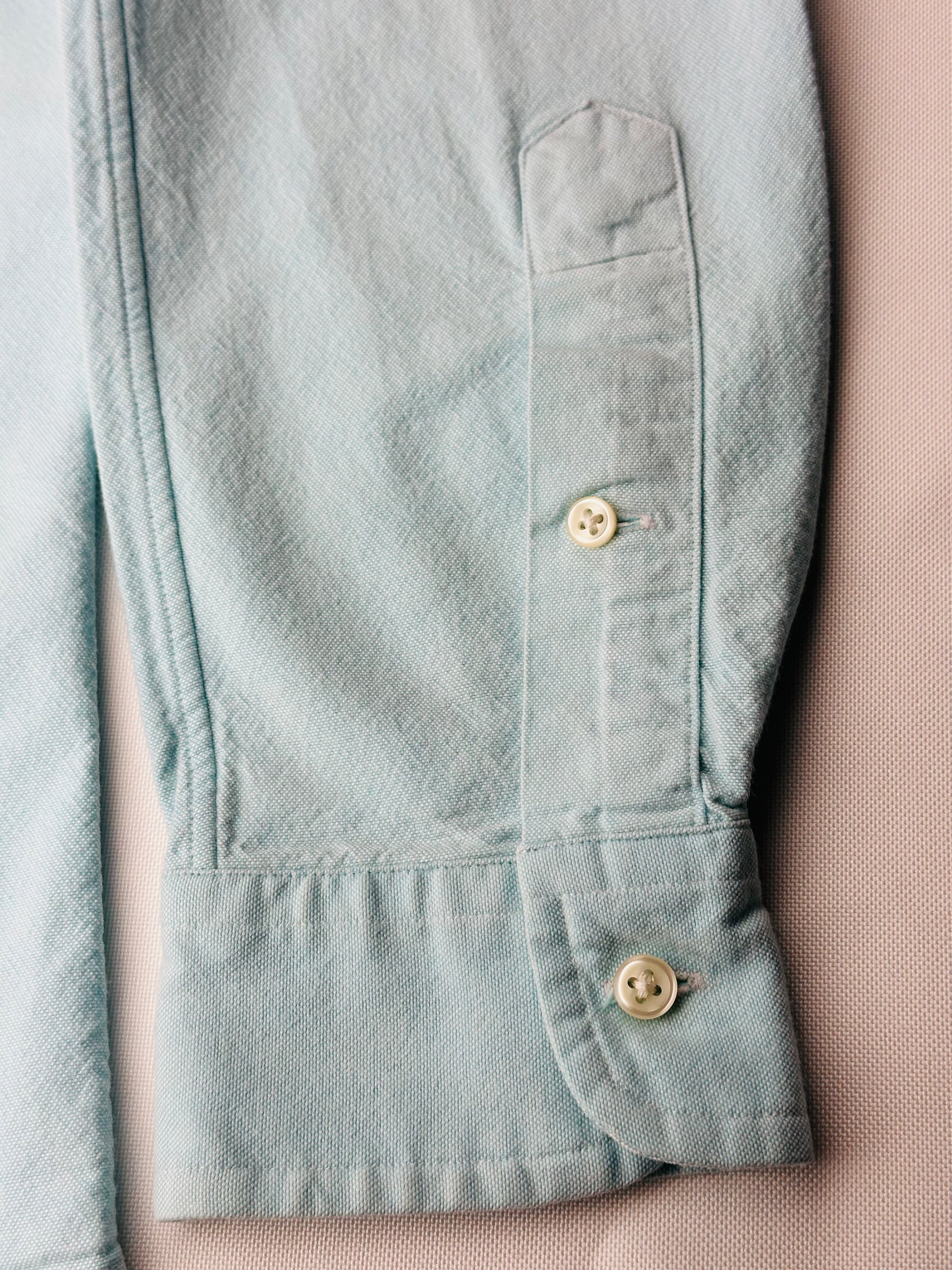 Ralph Lauren Women’s M Slim Fit Stretch Oxford Shirt Aqua Blue Long Sleeve w/ Flaw