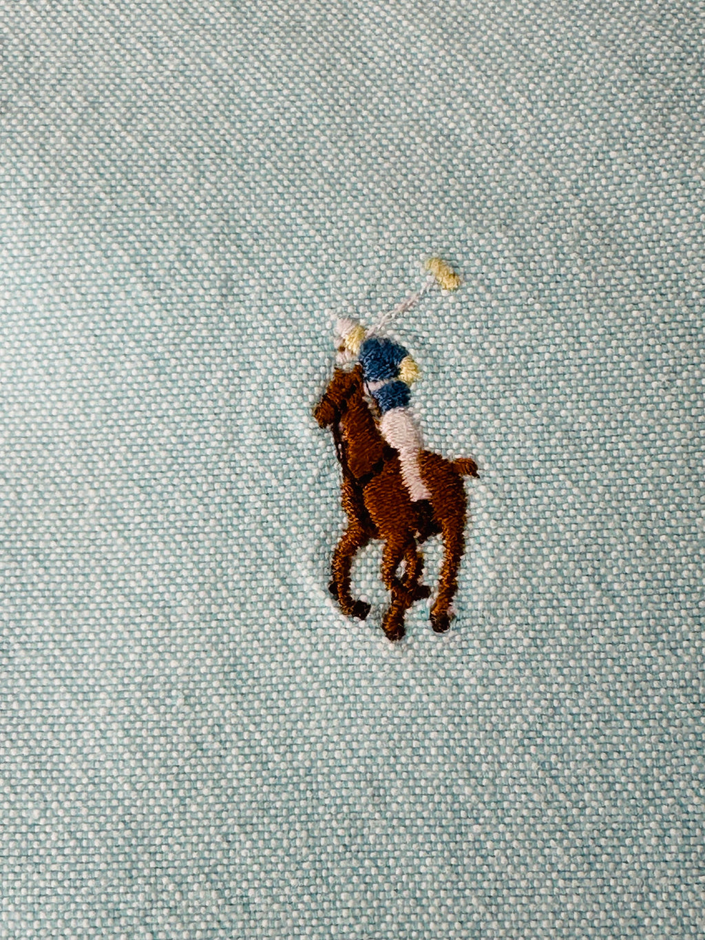 Ralph Lauren Women’s M Slim Fit Stretch Oxford Shirt Aqua Blue Long Sleeve w/ Flaw