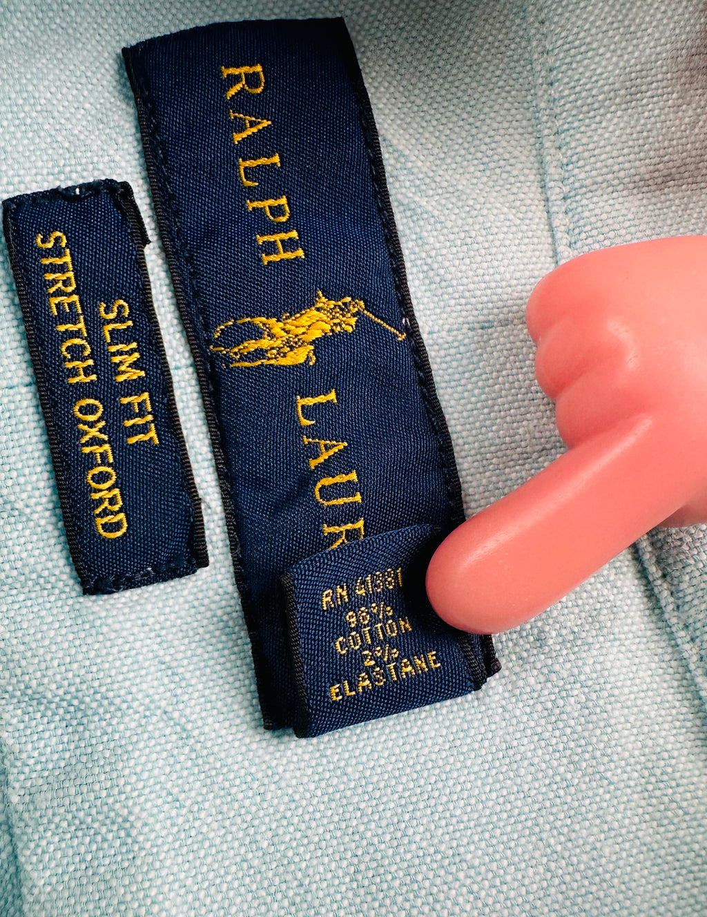Ralph Lauren Women’s M Slim Fit Stretch Oxford Shirt Aqua Blue Long Sleeve w/ Flaw