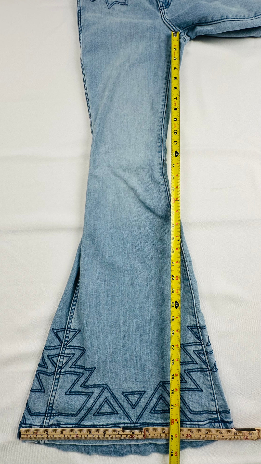 Wrangler Retro Premium Women’s 27x36 High Rise Embellished Trumpet Flare Jeans
