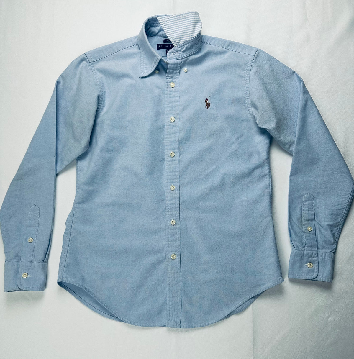 Ralph Lauren Women’s Size 4 Classic Fit Blue Oxford Contrast Collar Shirt