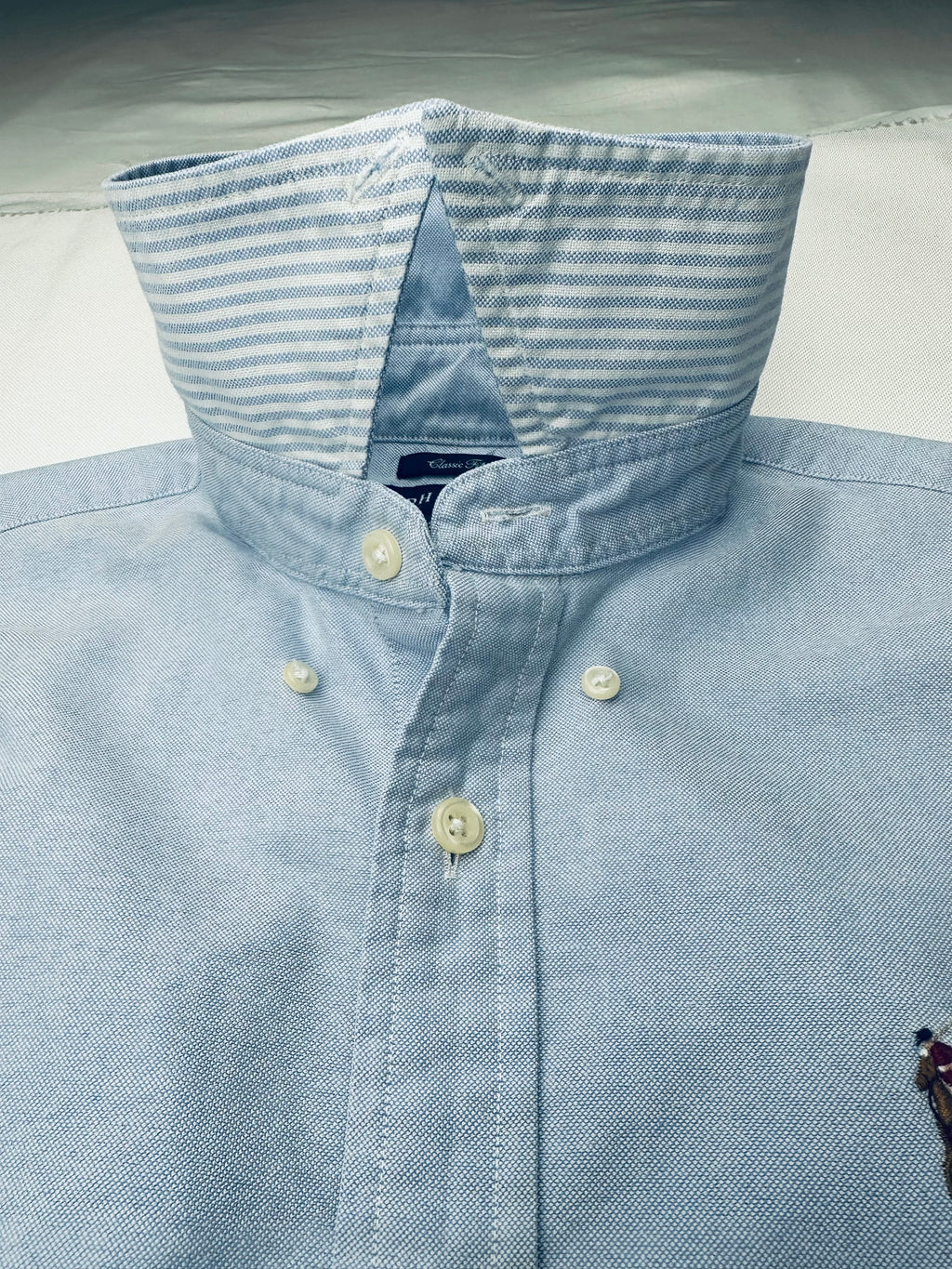 Ralph Lauren Women’s Size 4 Classic Fit Blue Oxford Contrast Collar Shirt
